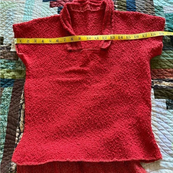 VINTAGE 60s Two Piece Handmade Red Skirt and Top - Picture 12 of 12